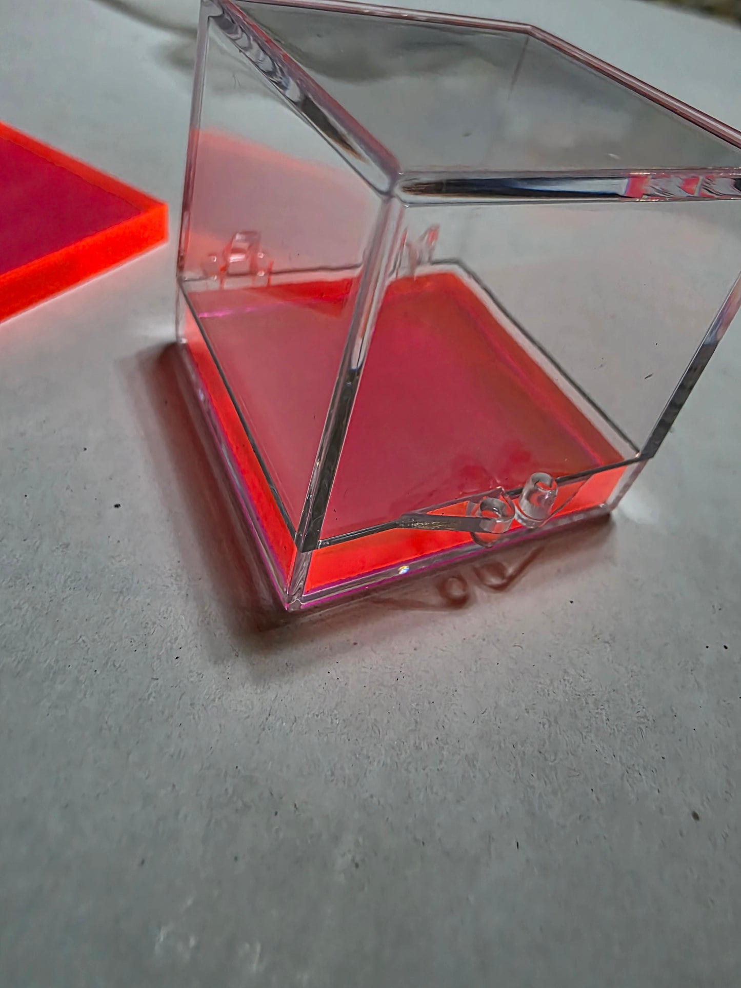 Square Acrylic Stands 1.2" 1/4" thick (Perky Box Size) Neon Orange