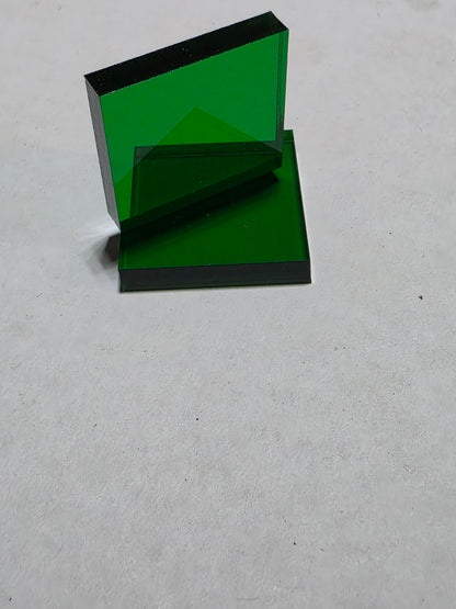 Square Acrylic Stands 1.2" 1/4" thick (Perky Box Size) Forest Green Translucent